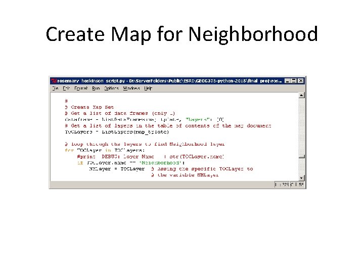 Create Map for Neighborhood 