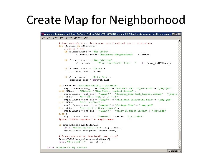 Create Map for Neighborhood 