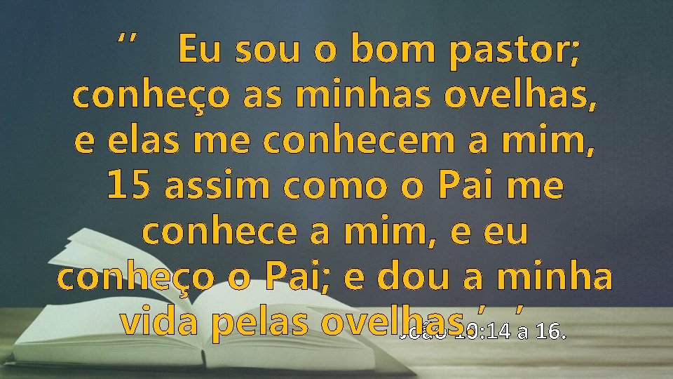 ‘’ Eu sou o bom pastor; conheço as minhas ovelhas, e elas me conhecem