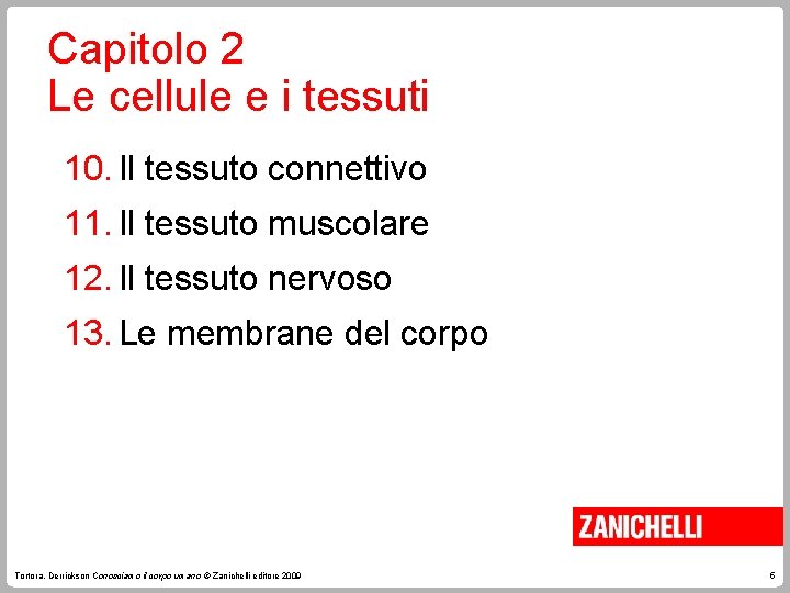 Capitolo 2 Le cellule e i tessuti 10. Il tessuto connettivo 11. Il tessuto