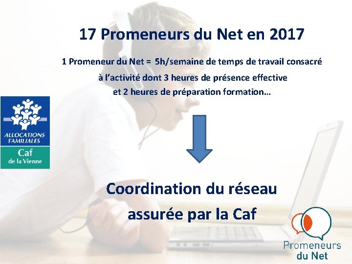 17 Promeneurs du Net en 2017 1 Promeneur du Net = 5 h/semaine de