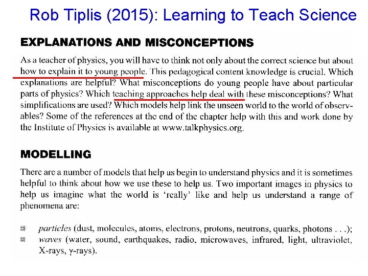 Rob Tiplis (2015): Learning to Teach Science 