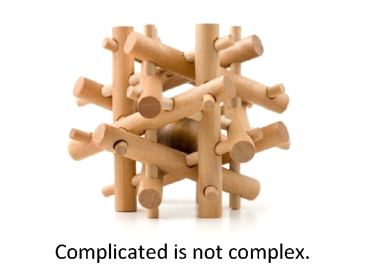 Complicated is not complex. 