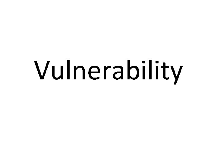 Vulnerability 