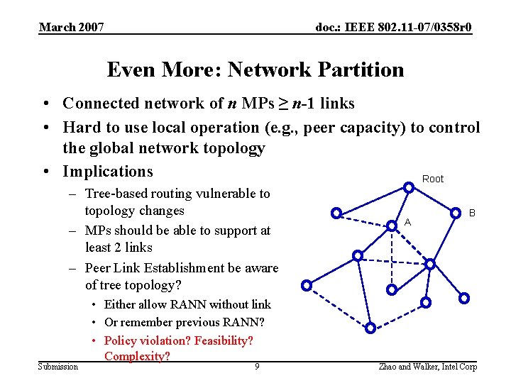 March 2007 doc. : IEEE 802. 11 -07/0358 r 0 Even More: Network Partition