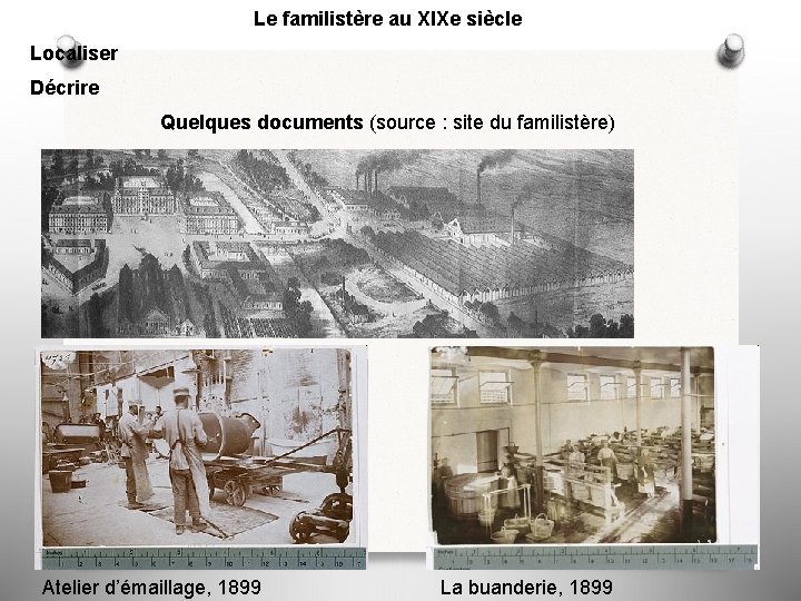 Le familistère au XIXe siècle Localiser Décrire Quelques documents (source : site du familistère)