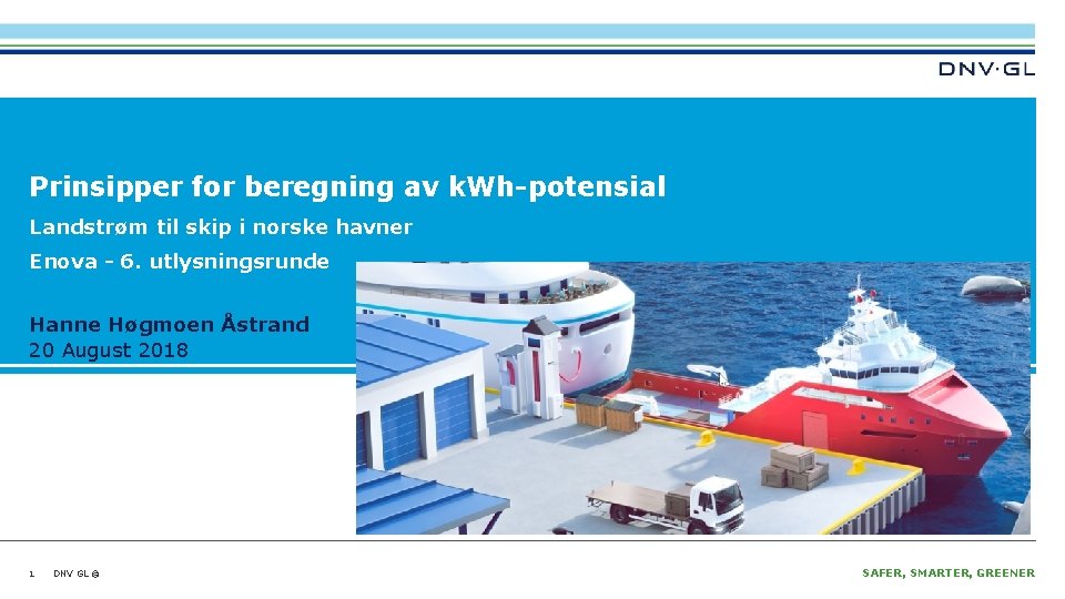 Prinsipper for beregning av k. Wh-potensial Landstrøm til skip i norske havner Enova -