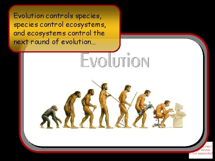 Evolution controls species, species control ecosystems, and ecosystems control the next round of evolution…