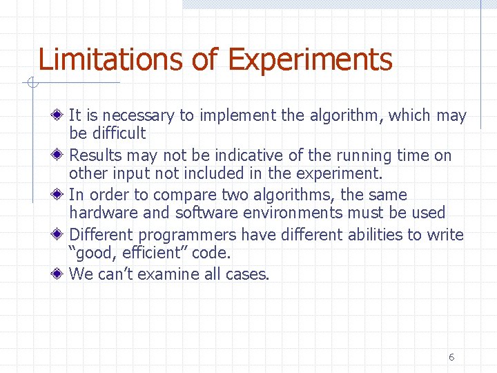 Limitations of Experiments It is necessary to implement the algorithm, which may be difficult Limitations of Experiments It is necessary to implement the algorithm, which may be difficult