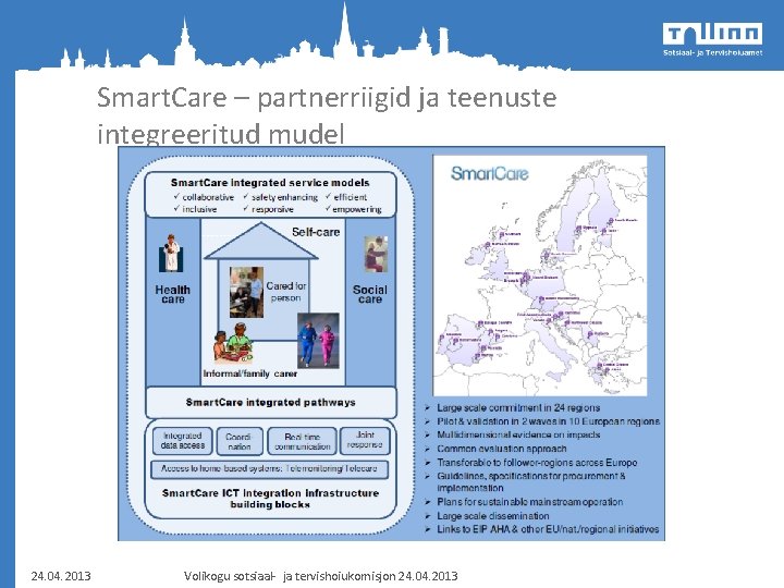 Smart. Care – partnerriigid ja teenuste integreeritud mudel 24. 04. 2013 Volikogu sotsiaal- ja