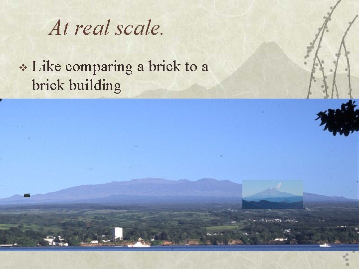 At real scale. v Like comparing a brick to a brick building 