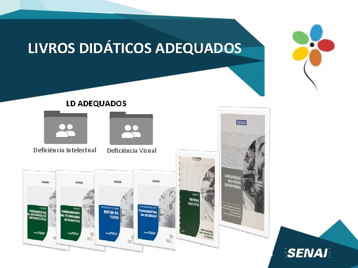 LIVROS DIDÁTICOS ADEQUADOS LD ADEQUADOS Deficiência Intelectual Deficiência Visual 