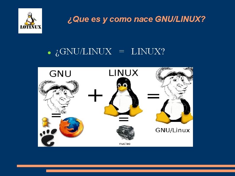 ¿Que es y como nace GNU/LINUX? ¿GNU/LINUX = LINUX? 