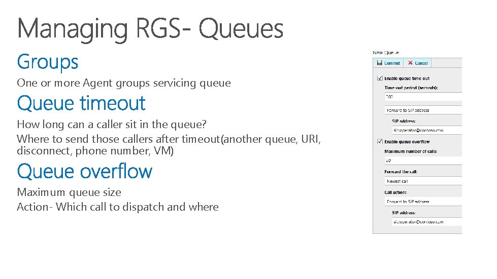 One or more Agent groups servicing queue How long can a caller sit in