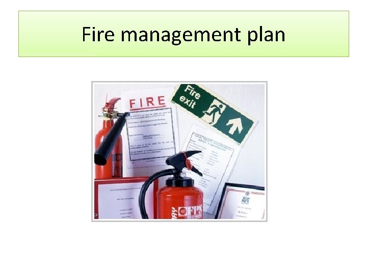 Fire management plan 