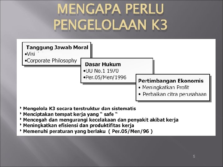 MENGAPA PERLU PENGELOLAAN K 3 5 