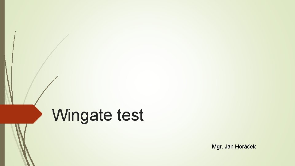 Wingate test Mgr. Jan Horáček 