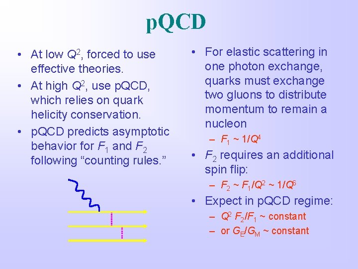 p. QCD • At low Q 2, forced to use effective theories. • At