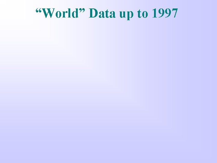 “World” Data up to 1997 