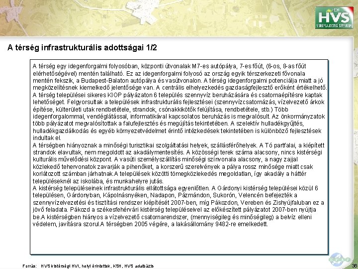 A térség infrastrukturális adottságai 1/2 A térség egy idegenforgalmi folyosóban, központi útvonalak M 7