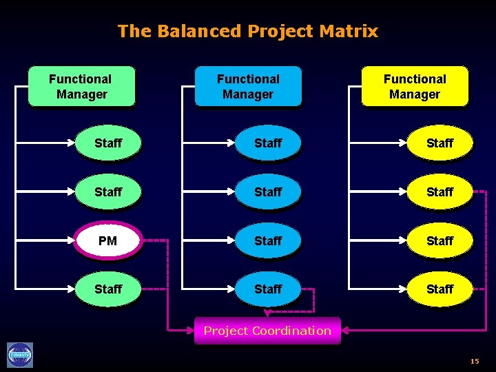 The Balanced Project Matrix Functional Manager Staff Staff PM Staff Staff Project Coordination 15