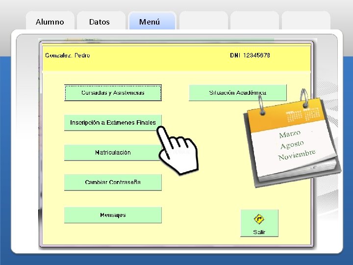 Alumno Datos Menú 