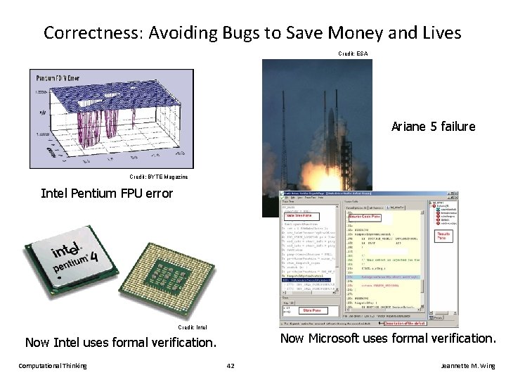Correctness: Avoiding Bugs to Save Money and Lives Credit: ESA Ariane 5 failure Credit: