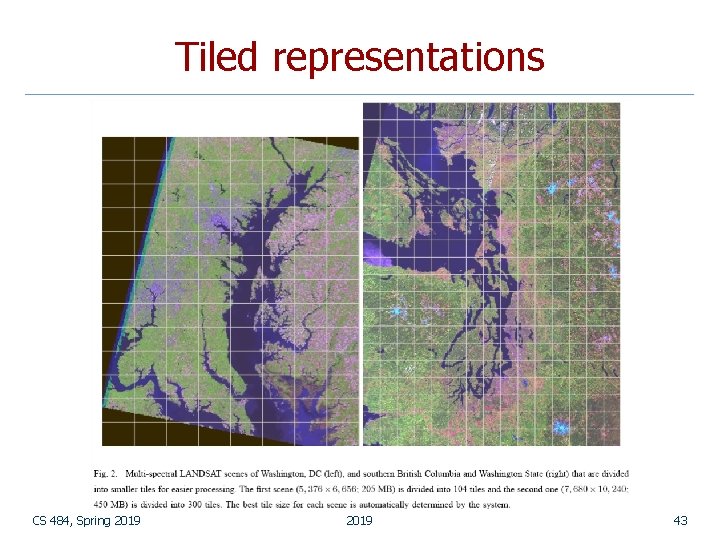 Tiled representations CS 484, Spring 2019 43 Tiled representations CS 484, Spring 2019 43
