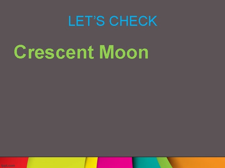 LET’S CHECK Crescent Moon 