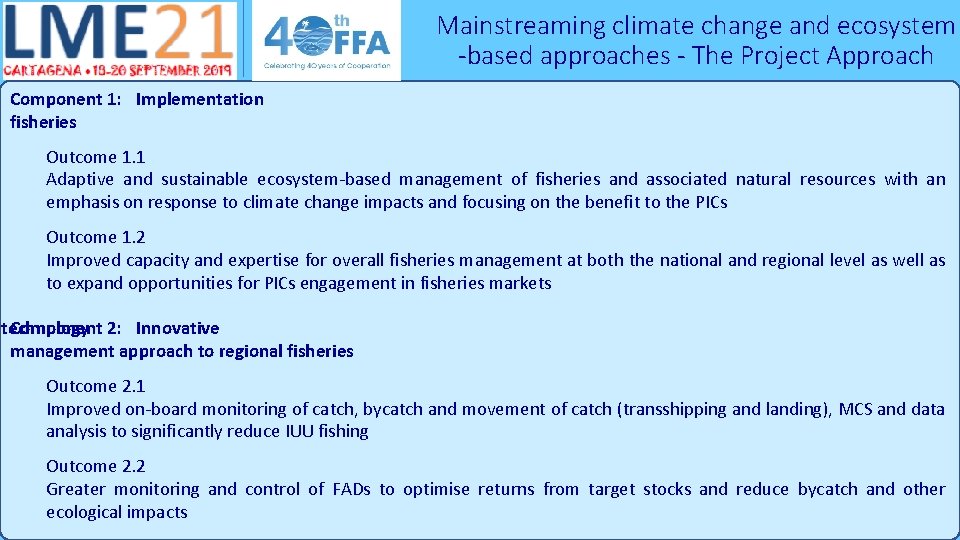 Mainstreaming climate change and ecosystem -based approaches - The Project Approach Component 1: Implementation