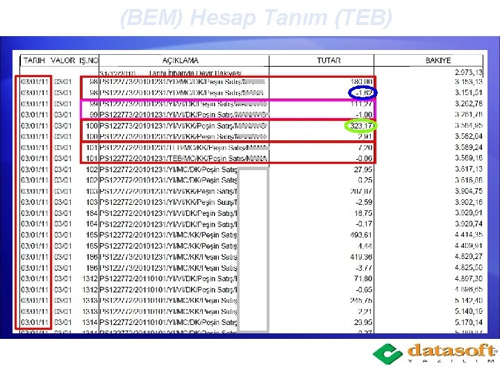 (BEM) Hesap Tanım (TEB) 