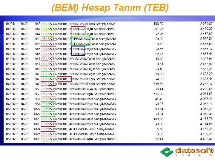 (BEM) Hesap Tanım (TEB) 