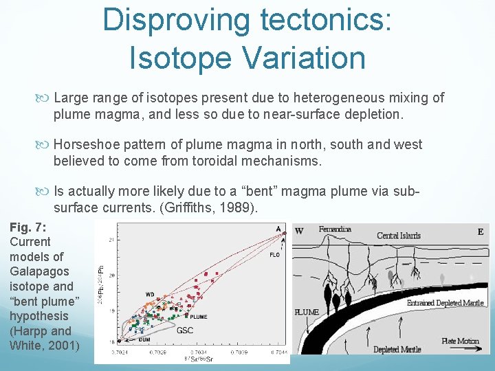 Disproving tectonics: Isotope Variation Large range of isotopes present due to heterogeneous mixing of