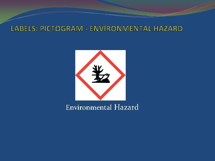 LABELS: PICTOGRAM - ENVIRONMENTAL HAZARD Environmental Hazard 