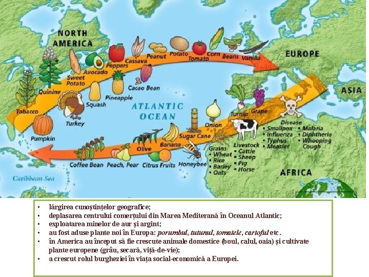  • • • lărgirea cunoştinţelor geografice; deplasarea centrului comerţului din Marea Mediterană în