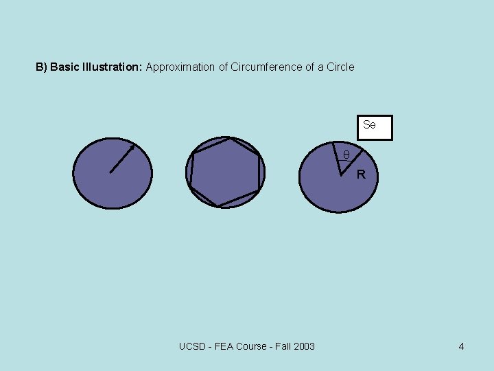 B) Basic Illustration: Approximation of Circumference of a Circle Se q R UCSD -