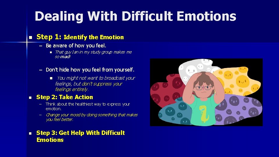 Dealing With Difficult Emotions n Step 1: Identify the Emotion – Be aware of