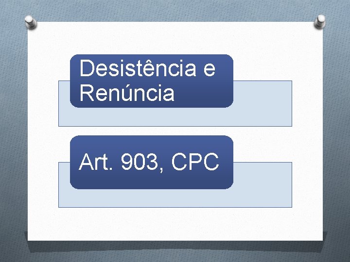 Desistência e Renúncia Art. 903, CPC 