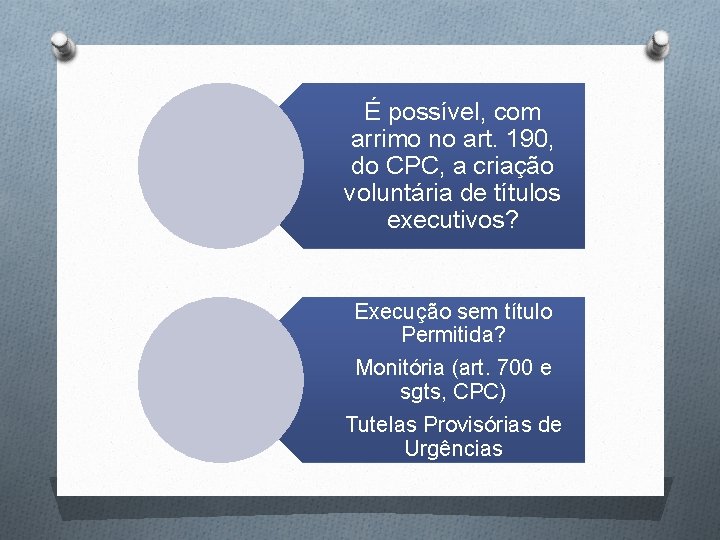 É possível, com arrimo no art. 190, do CPC, a criação voluntária de títulos