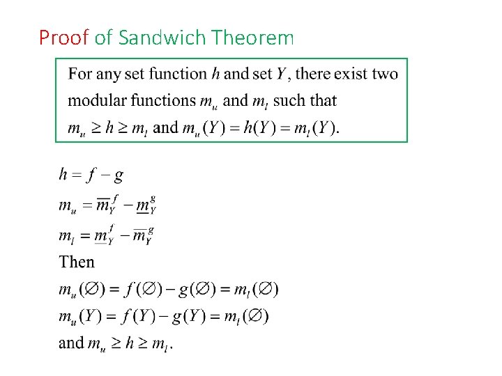 Proof of Sandwich Theorem 