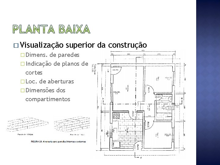 � Visualização � Dimens. superior da construção de paredes � Indicação de planos de