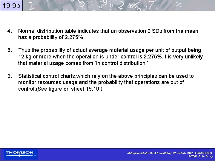 19. 9 b 4. Normal distribution table indicates that an observation 2 SDs from