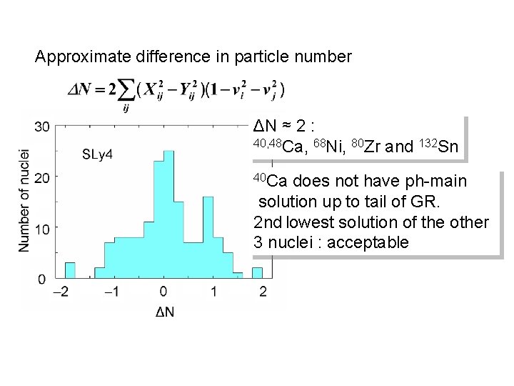 Approximate difference in particle number ΔN ≈ 2 : 40, 48 Ca, 68 Ni,