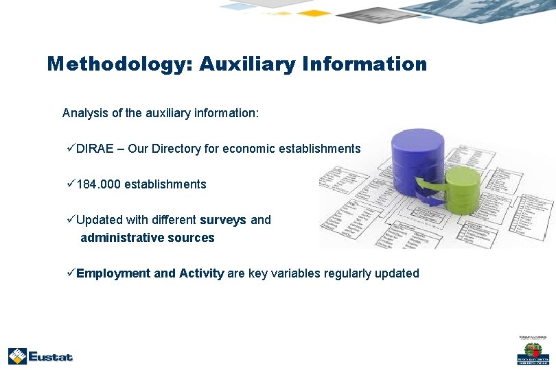 Methodology: Auxiliary Information Analysis of the auxiliary information: üDIRAE – Our Directory for economic