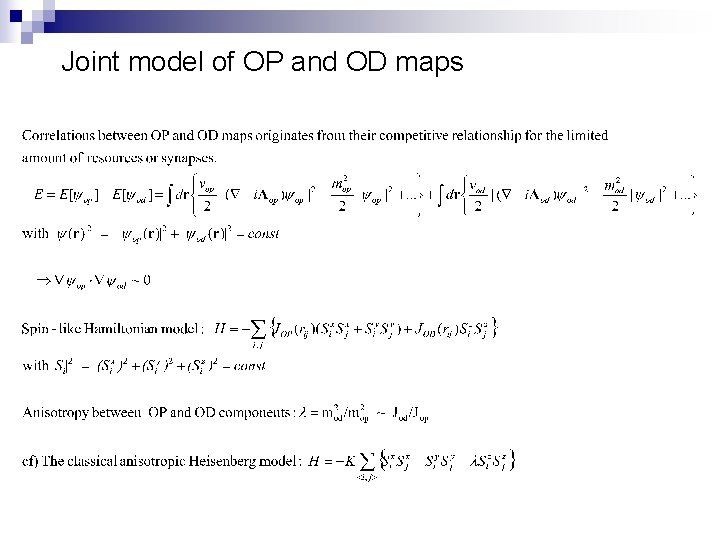Joint model of OP and OD maps 