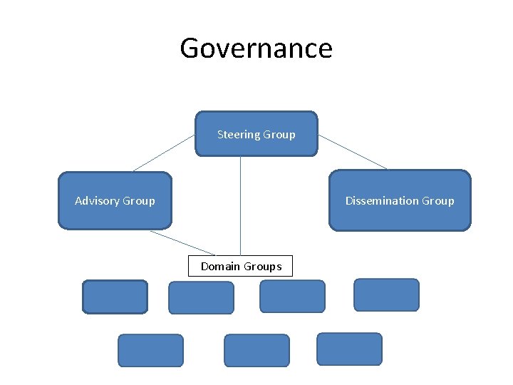 Governance Steering Group Advisory Group Dissemination Group Domain Groups 