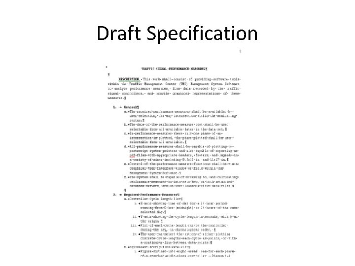 Draft Specification 