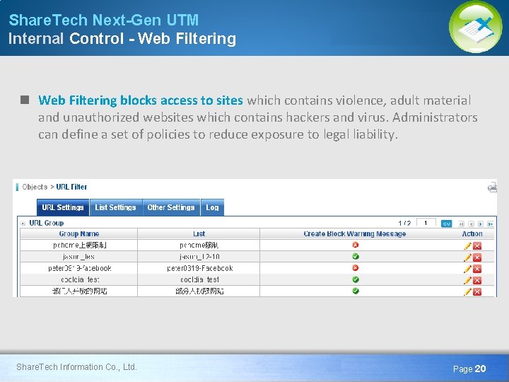 Share. Tech Next-Gen UTM Internal Control - Web Filtering n Web Filtering blocks access