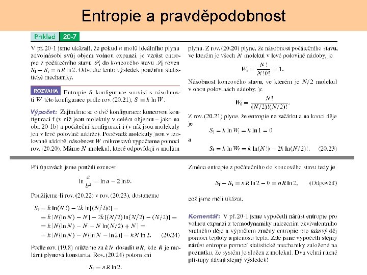 Entropie a pravděpodobnost 