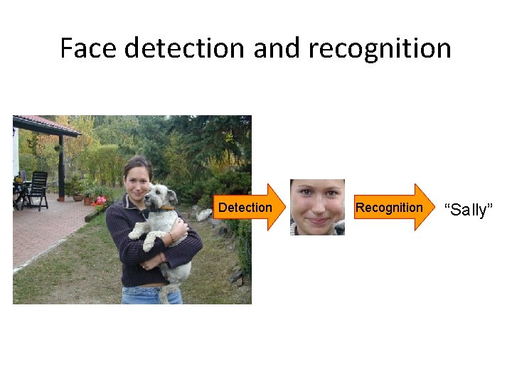 Face detection and recognition Detection Recognition “Sally” 